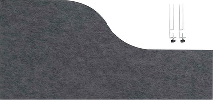 VERSARE SoundSorb Desktop Privacy Panels | Noise Dampening Modesty Panels for Desks | Edge Clip Mounts | PET Material | 48" x 12"-24" Dark Gray Panels with Edge Clips