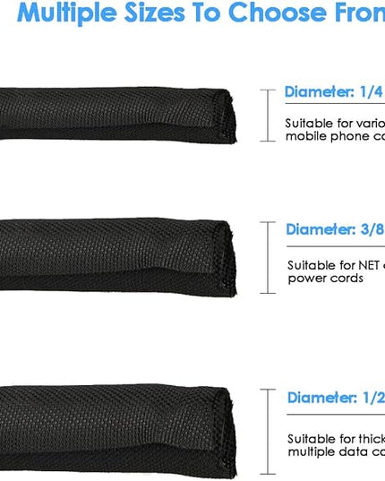 Dog and Cat Cord Protector – Pet-Proof Cable Guard for Wires and Cords – Prevents Pets from Chewing and Damaging Cables – Flexible & Durable – 10ft, 3/8in Diameter, Black (Self-Sealing Design)