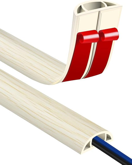 Floor Cord Covers for Wires 10FT Cable Hider Wire Cover Self Adhesive Cord Hider Floor for Offices, Homes, Workshops, Warehouses Cable Cavity 0.39" W x 0.27" H