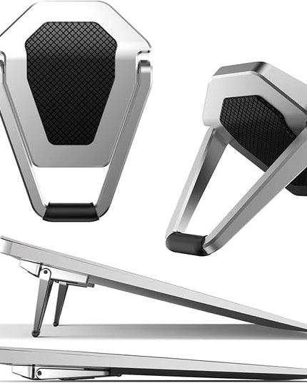 Laptop Stand for Desk, Portable Anti-Slip Keyboard Riser, Zinc Alloy Keyboard Stands, Computer Stand Compatible with MacBook Air/Pro, 10-15.6 Inches Laptops and Keyboards (Sliver)