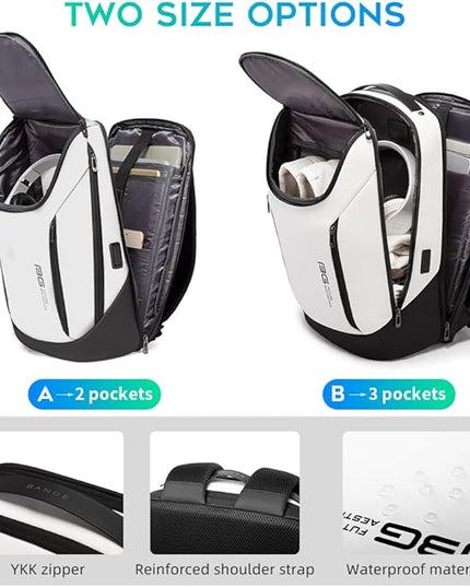 BANGE Business Smart Backpack Waterproof fit 15.6 Inch Laptop Backpack with USB Charging Port,Travel Durable Backpack