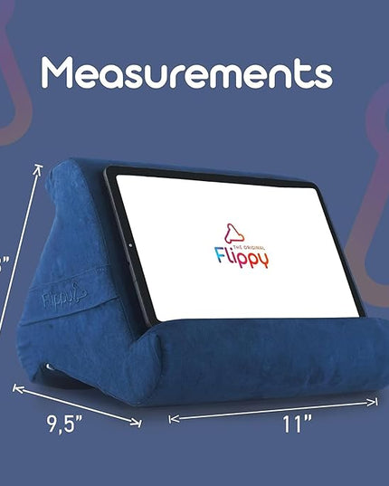 Flippy Original Tablet Pillow Stand & iPad Holder, Gift for Book Lovers & Readers, Multi-Angle Stand with Storage for Lap, Desk & Bed, Compatible with Kindle, Fire, iPad & Samsung, True Blue