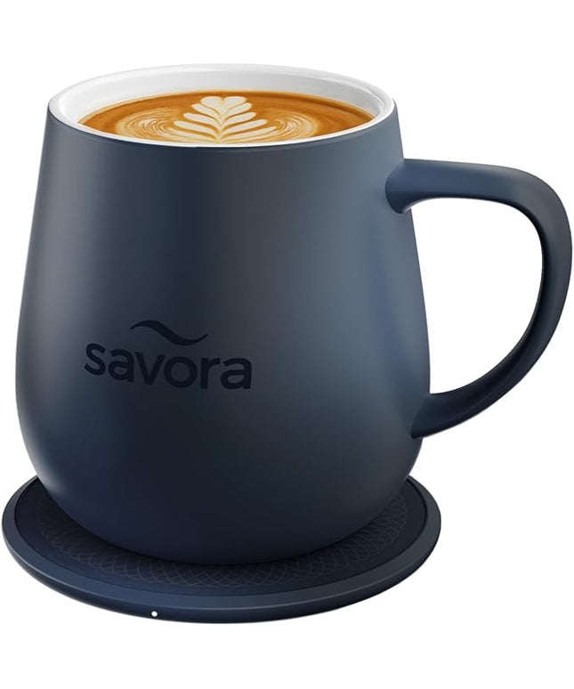 12oz IntelliHeat™ Coffee Mug | Barista’s Choice | Exclusive Wireless SmartSense Pad | Maintains Perfect 135°F | Hand-Crafted Ceramic Mug & Lid | Great for Tea Drinkers | Backed for Life - Blue