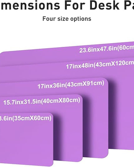 Aothia Faux Leather Desk Mat – Large Mouse Pad, Non-Slip PU Leather Blotter, Waterproof Writing Surface for Office and Home (Iris Violet, 47.2" x 23.6")