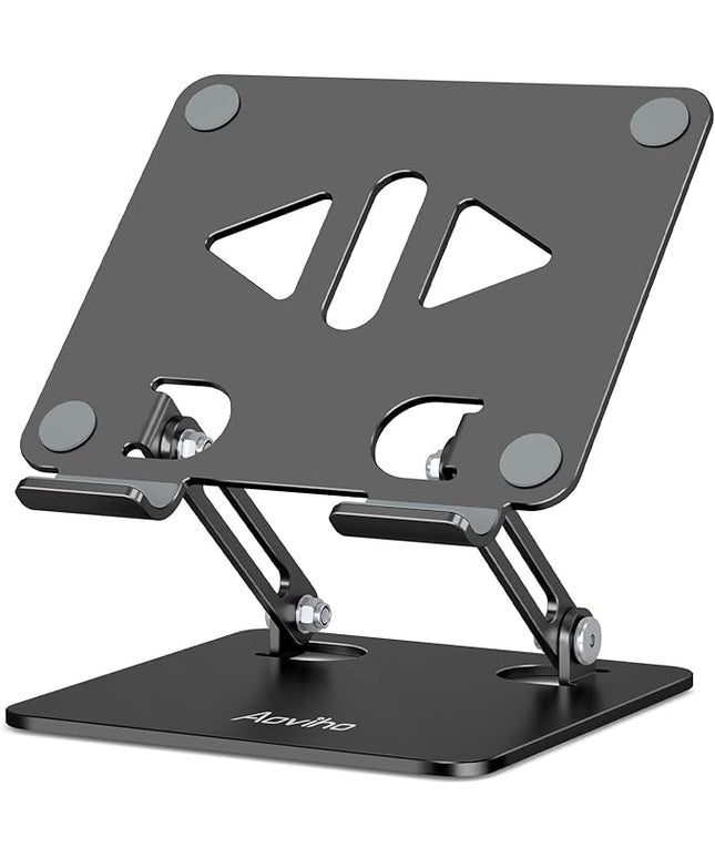 Tablet Stand Holder for Desk, Adjustable Desktop Tablet Holder, Foldable Aluminum Tablet Mount for iPad pro 12.9, iPad Air Mini, Samsung Galaxy Tabs Z Fold Kindle Fire 4-12 inch, Black