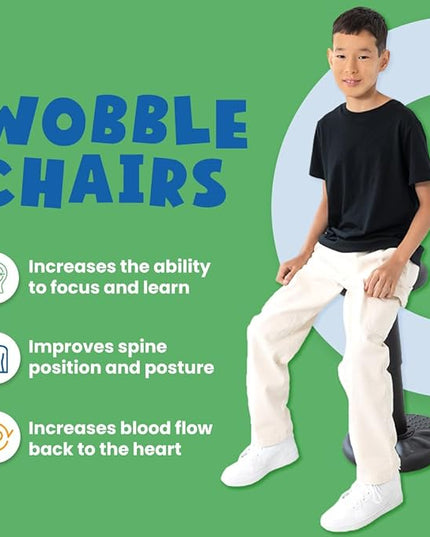 Studico ActiveChairs Adjustable Wobble Stool, Flexible Classroom Seating, Improves Focus, Posture & Helps ADHD/ADD, Sensory Chair, Active Desk Chairs, Adjusts from 16.65" to 23.75", Ages 13-18, Grey