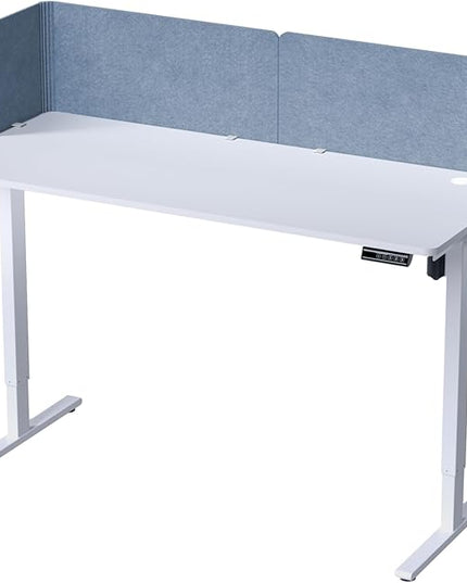 Desk Privacy Panel,2PCS L-Shaped Clamp-On Office Desk Divider,2-in-1 Adjustable Acoustic Desktop Partition Or Under Desk Modesty Screen,for Office,Home,Felt(Blue, 47.2" x 17.7")