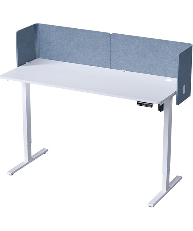 Desk Privacy Panel,2PCS L-Shaped Clamp-On Office Desk Divider,2-in-1 Adjustable Acoustic Desktop Partition Or Under Desk Modesty Screen,for Office,Home,Felt(Blue, 47.2" x 17.7")