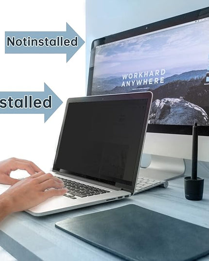 IPROKKO Laptop Privacy Screen 14 Inch, 16:9 Aspect, Compatible with HP, Dell, Acer, Asus, Samsung, Lenovo Yoga & More, Blue Light Block, Anti Glare, 1 Count