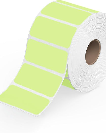 Rollo Direct Thermal 2x1 Sticker Labels - Roll of 1,000 Green Thermal Labels - Multi-Purpose Thermal Printer Stickers
