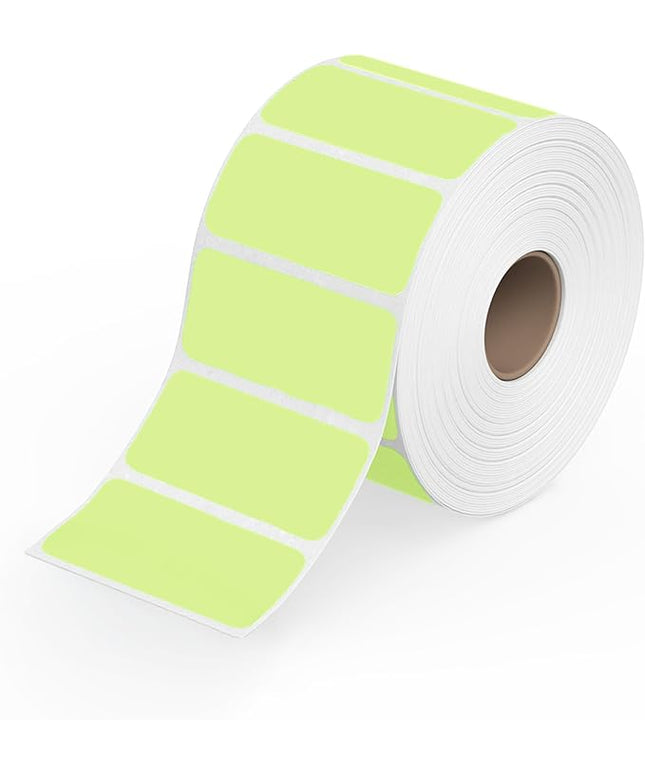 Rollo Direct Thermal 2x1 Sticker Labels - Roll of 1,000 Green Thermal Labels - Multi-Purpose Thermal Printer Stickers