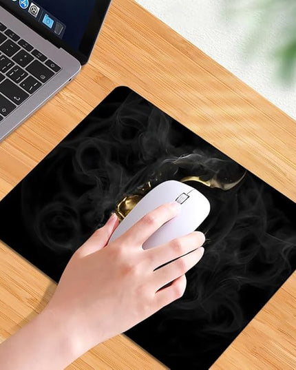 Gold Black Skull Square Mouse pad, Texture, Waterproof, Anti Slip Rubber Base, Computer Mouse pad, Laptop Mouse pad