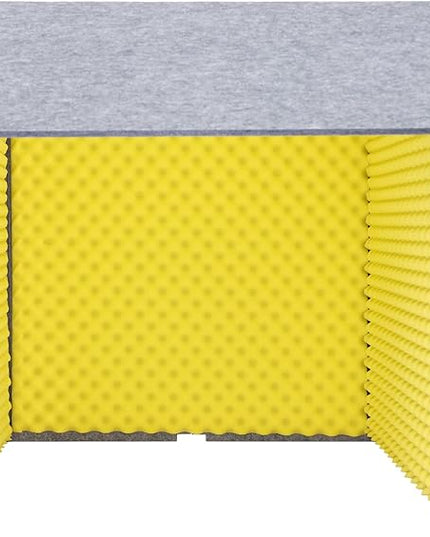 Desktop Soundproof Cover, Foldable Vocal sound absorbing shield, Isolation Booth for Voice Recording, Video Conferencing, Live Commentary, Musical Instrument Practice (Yellow+Gray)