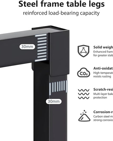 DlandHome 71 inches X-Large Computer Desk, Composite Wood Board, Decent and Steady Home Office Desk/Workstation/Table,Black,23.6Wide