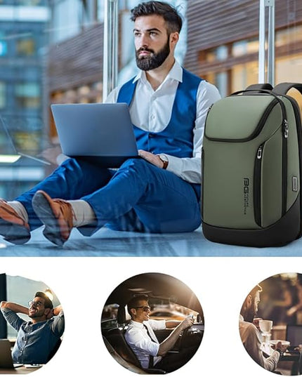 BANGE Business Smart Backpack Waterproof fit 15.6 Inch Laptop Backpack with USB Charging Port,Travel Durable Backpack
