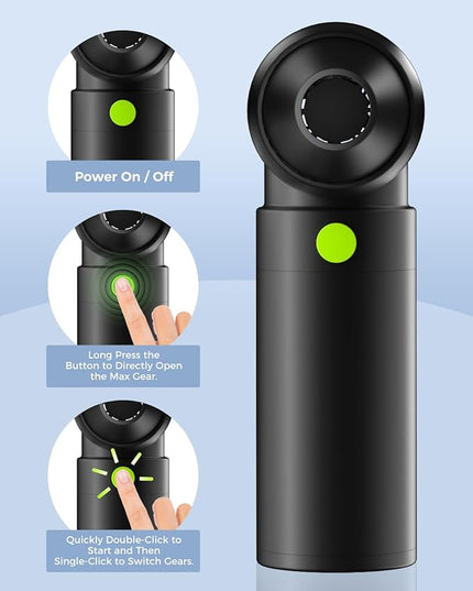 Compressed Air Duster, YOFIGO Electric Air Duster PC & Keyboard Cleaning Kit, 150000RPM Rechargeable 4-Speed Dust Mover for Car, Mini Metal Handheld Air Blower Replaces Compressed Air Can