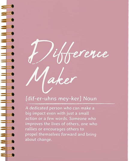 OXW Pink Meeting Notebooks for Work, Difference Maker Gift Office Work Notebook Journal for Writing Note Taking, Thank You Gifts for Women Men Leader Boss Mentor Manager Principal, 5.5"x8.3"