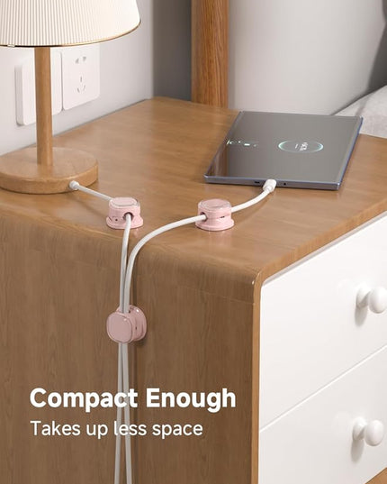 Magnetic Cable Clips, Adjustable Cord Holder Management, Adhesive Wire Keeper Organizer for Home Office Desk Phone PC Car Wall Desktop Nightstand Appliance (9-PCS Purple)