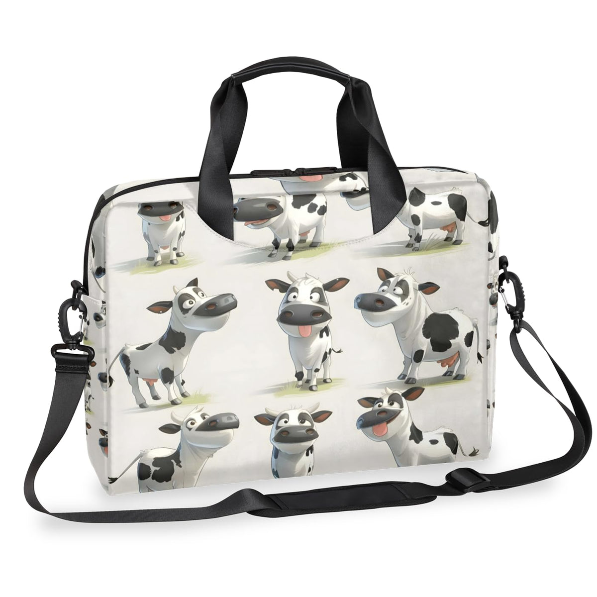 Adornori Cow Farm Animal Laptop Bag 15.6 Inch Waterproof Laptop Sleeve Case with Shoulder Straps Computer Case Cover Slim Briefcase for Men and Women