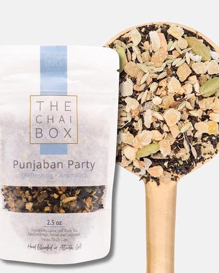 The Chai Box Loose Leaf Ginger Fennel Tea - Vegan & Gluten Free | Caffeinated Black Tea made with Candied Ginger, Cardamom & Fennel (Pack of 1) 2.5 oz | Makes 25 Cups | Small Batch Loose Leaf Tea with Whole, Premium Spices