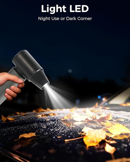 Compressed Air Duster-180000RPM Electric Air Duster Rechargeable Brushless Motor, Stepless Speed/3-Gear Adjustable Mini Blower Cordless with LED Light, Dust Blower for Computer, House, Outdoor, Car