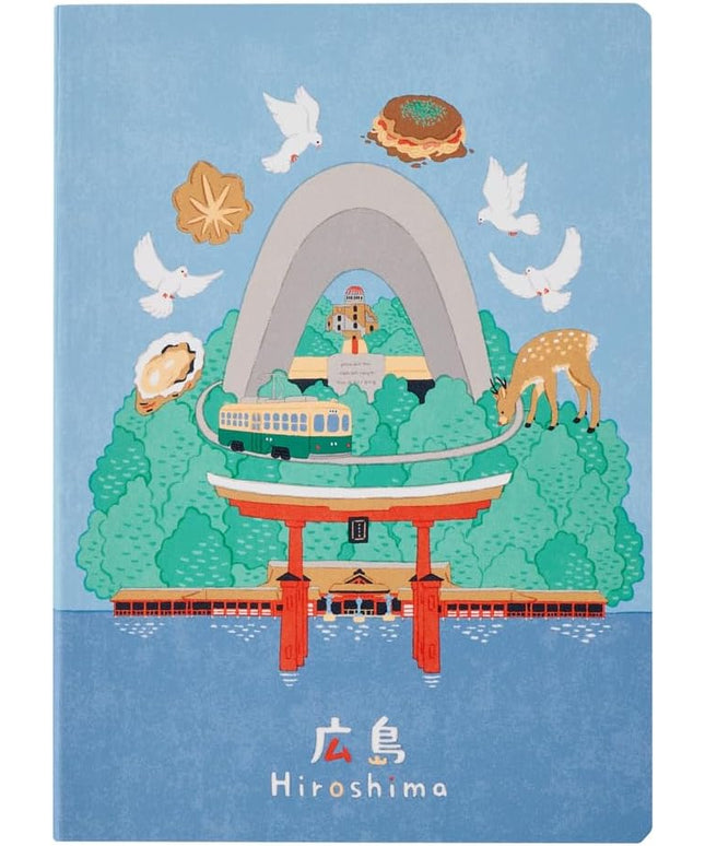 NOLTY JAPAN NOTE, A6 Notebook Featuring Japanese Design, 3.5mm Dot Grid, 80 Pages, Hiroshima, JP0105