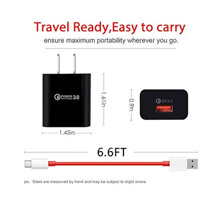 18W USB Type C Fast Wall Charger for OnePlus 12 12R 11,Open, Nord N30 N20 N10 5G,10 PRO/9 PRO/8/8T/7/7T PRO/6T/5 5T/3/3t/, Nord N100 N200 N300 Nord 2 CE2 Phone,OnePlus Earbuds Charging Cable Cord