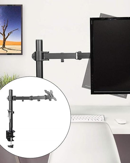 Single Arm Mount Desk Stand Fit 10inch-27Inch Screens Offer Adjustable and Flexible Viewing Angles Adjustable Stand