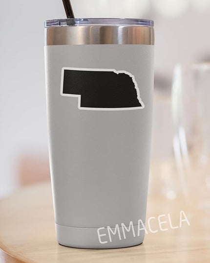 (3PCS) Nebraska Map Stickers, US State Waterproof Vinyl Decals for Tumblers, Water Bottles, Laptops, Books, Scrapbooks, Great for Nebraska Lovers 3 x 1.6 Inch