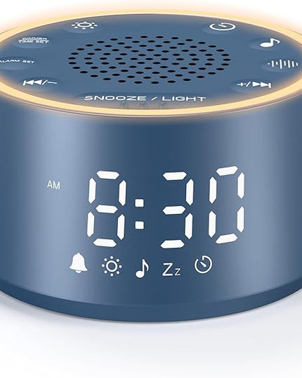 Dreamegg Sound Machine & Alarm Clock - White Noise Machine with 7 Wake-Up Sounds, 0-100% Dimmable, Night Light, Sound Machine for Sleeping, Office, Home, Travel Essentials Gift, Navy
