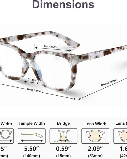 VISOONE Blue Light Blocking Glasses Square with Anti Computer Glare for Gaming Women and Men MONTANA