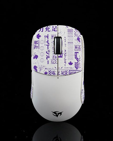 Grip Tape for Vaxee x Ninjutso Sora 4K - Anti-Slip,Enhanced Control, Sweat Resistance,Improves FPS Gaming Grip & Mouse Protection [Pre-Cut] EVA White Purple 0.5mm