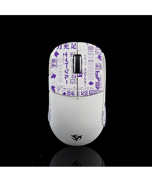 Grip Tape for Vaxee x Ninjutso Sora 4K - Anti-Slip,Enhanced Control, Sweat Resistance,Improves FPS Gaming Grip & Mouse Protection [Pre-Cut] EVA White Purple 0.5mm