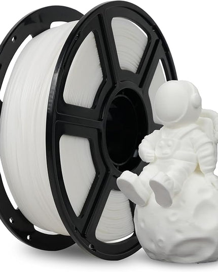 FLASHFORGE PLA Filament 1.75mm +/- 0.02mm, Matte White 3D Printer Filament 1kg (2.2lbs) Spool, Excellent Printing Performance, Easy to Use for Most FDM 3D Printers
