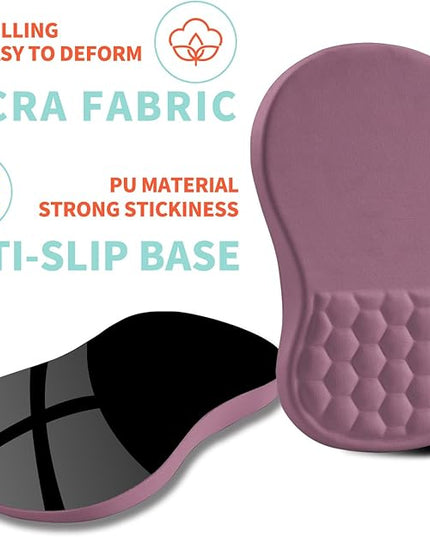 Ergonomic Mouse Pad Wrist Support with Memory Foam Massage Bulge, Carpal Tunnel Pain Relief Mousepad Wrist Rest for Mouse(12x8 inch, Dark Pink)