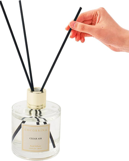 Cocorrina Reed Diffuser Set, Flower Reed Diffuser Clear Air 6.7 oz, Scented Diffuser with Sticks Home Fragrance Essential Oil for Bathroom Shelf Decor, Living Room, Large Room, 1pack