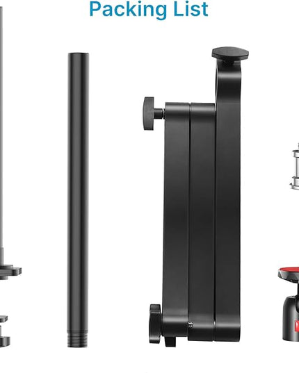 ULANZI Camera Desk Mount Stand with Flexible Arm, Overhead Mount, Articulated Arm with 360° Rotatable Ball Head, Aluminum Desk Mounting Stand for Ring Light/DSLR Camera/Webcam/Panel Light