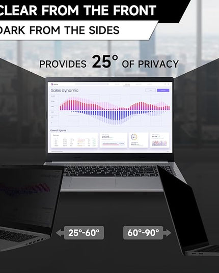 ANTOGOO V 13.3 Inch 1920x1080P (16:9) Laptop Privacy Screen Filter, Anti Blue Light Glare & Anti Scratch Computer Privacy Shield, Not for 13" with 16:10 Aspect Ratio Laptop