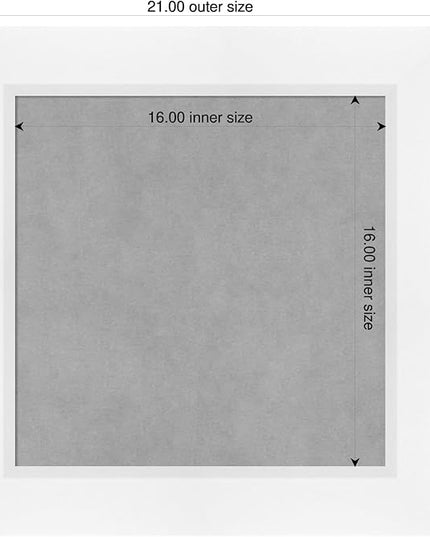 Amanti Art White Framed Magnetic Board 21x21 Small Vision Board for use with Magnets, 100% Metal Sheet to Display Items as Office Decor or for Home Organization in mudroom, Kitchen or Kids Room
