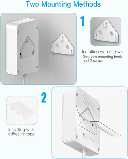 Flat Plug Outlet Extender with 3 USB Wall Plug(1 Type C), 4 AC Socket Wall Adapter, Electrical Outlet Extender, Power Strip Surge Protection with 8 ft Thin Extension Cord. White