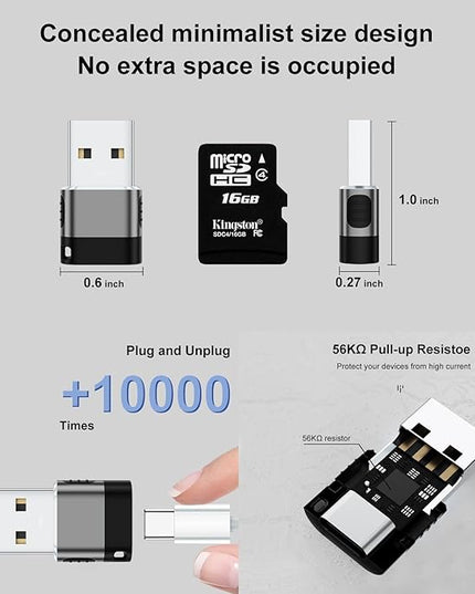 USB C Female to USB Male Adapter 6 Pack,USB to USBC Adapter,A to C Charger Converter,USB OTG Adaptor for iPhone 16 15 14,MacBook,Laptop,PC,Tablet,Phones(Grey)