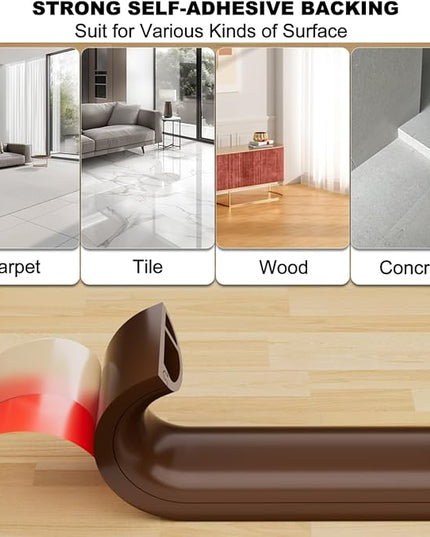 Kneelisa 10FT Side-Open Extension Cord Covers for Wires on Floor,Silicone Power Cable Protector Cord Hider Management Strip,Hide Electric Wire on Carpet,Chord Runner Protective Safety Wiremold,Brown