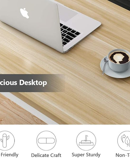 Tribesigns Computer Desk, 47 inch Modern Simple Office Desk Computer Table Study Writing Desk for Home Office, Light Walnut