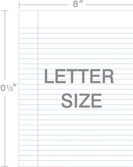 Kaisa Notebook Paper - 24 Pack, 8x10.5, Wide Ruled, 3-Ring Binder, 125 Sheets/Pack, 3-Hole Punch