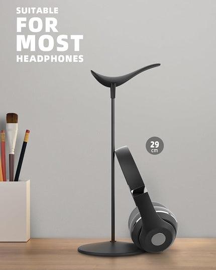 Lamicall Headphone Stand, Desktop Headset Holder - Desk Earphone Stand, for All Headsets Such as Airpods Max, HyperX Gaming Headphones, Beats/Sennheiser Music Headphones - Black