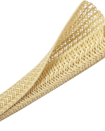 CrocSee 10ft - 1/2 inch Braided Cable Management Sleeve Cord Protector - Self-Wrapping Split Wire Loom for TV/Computer/Home Theater/Engine Bay - Beige