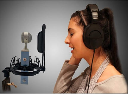 Microphone Shock Mount with Pop Filter Universal Shock Stand for Microphones Size at 21-62mm Anti-Vibration Mic Holder Clip Compatible with AT2020 MXL 990 770 Rode NT1-A Neumann 103(Red)