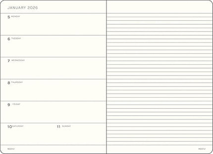 LEUCHTTURM1917 - Weekly Planner & Notebook 2026, Softcover, Medium (A5), Ruled, Lemon (Jan 1 - Dec 31, 2026)
