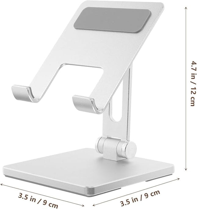 MERRYHAPY Foldable Aluminum Alloy Tablet Stand Desktop Holder Adjustable Multi-Angle Solid Tablet Desk Mount Compatible with Ipad and for Home and Office Use
