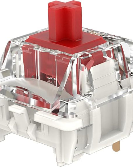 GATERON G Red Pro V3.0 Pre-lubed 5pin Linear Switch for SMD RGB MX Mechanical Gaming Keyboard Switches (110 Pcs-5pin, Red)